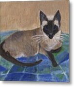 Siamese Nap Metal Print