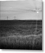 Sidney Lanier At Sunset In Black And White Metal Print