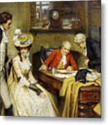 Signing The Marriage Contract Metal Print