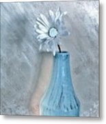 Silver Daisy Whimsical Flower Metal Print