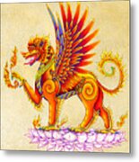 Singha Balinese Winged Lion Metal Print