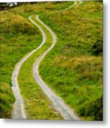 Single Track Gravel Road Upon A Hill Metal Print