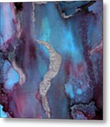 Singularity Purple And Blue Abstract Art Metal Print by Michelle Wrighton
