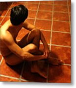 Sitting Naked On The Floor Metal Print