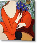 Sitting Women Metal Print