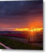 Skagit Valley Tractor Sunstar Metal Print