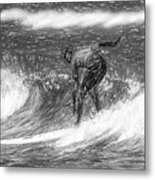 Sketch A Wave Metal Print