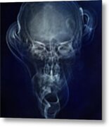 Skulls And Smokes - Blue Version Metal Print