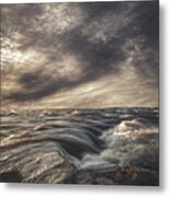 Sky Water Rocks Metal Print