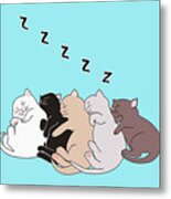 Sleeping Kitties Metal Print