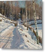 Sleigh Ride On A Sunny Day Metal Print