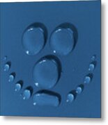 Smily Face Made Of Water Drops Metal Print