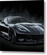 Black Z06 Corvette Metal Print