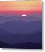 Smoky Mountain Sunset From Clingmans Dome Metal Print
