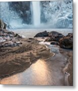 Snoqualmie Falls on Ice Metal Print