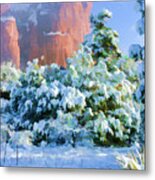 Snow 07-093 Coffee Metal Print