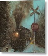 Snow And Steam Metal Print