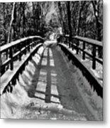 Snow Covered Bridge Metal Print