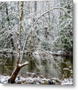 Snow Cranberry River Metal Print