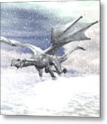 Snow Dragon Metal Print