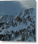 Snowbasin Ski Area As A Snow Globe Metal Print