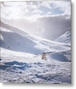 Snowfall On Malingsfjellet Sorstraumen Norway Metal Print