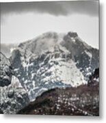 Snowing Over The Naeroyfjord Norway Metal Print