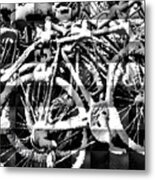 Snowy Bike Metal Print