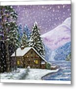 Snowy Day In The Mountains Metal Print