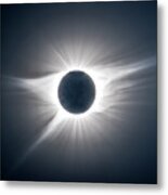 Solar Corona With Earthshine On Moon Metal Print