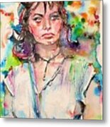 Sophia Loren - Watercolor Portrait.2 Metal Print