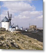 Spanish Windmills And Castle Of Consuegra Metal Print
