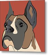 Spencer Boxer Dog Portrait Metal Print