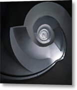 Spiral Staircase In Grey And Blue Tones Metal Print