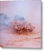 Splashing Mud In Hot Pots At Fountain Paint Pots In Yellowstone Metal Print