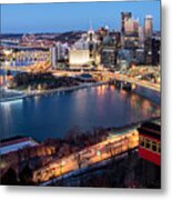 Spring Evening At The Duquesne Incline Metal Print