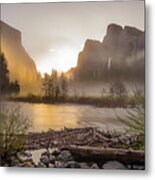 Spring Sunrise Valley View Yosemite National Park Metal Print