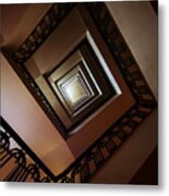 Square Staircase In Brown Tones Metal Print