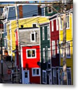 St. Johns Newfoundland - Jellybean Coloured Row Houses Metal Print