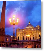 St. Peters Cathedral At Night Metal Print