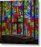 Stained Glass And Stone Altar Metal Print