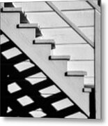 Stairs In Black And White Metal Print
