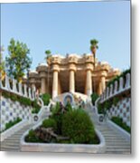 Stairs In Park Guell Of Barcelona Metal Print