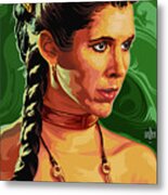Star Wars Princess Leia Pop Art Portrait Metal Print