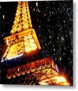 Starlit Paris Skies Metal Print