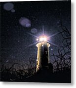 Stars Over Nobska Lighthouse Metal Print