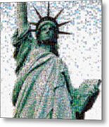 Statue Of Liberty Photo Mosaic Metal Print
