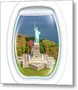 Statue Of Liberty Portholes Metal Print