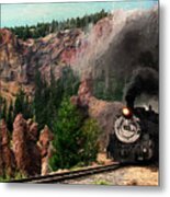 Steam Through The Rock Formations Metal Print