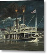 Steamboat On Mississippi Metal Print